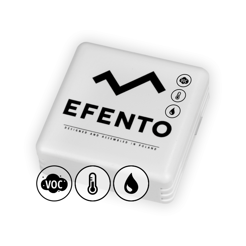 Efento Enregistreur sans fil Bluetooth de qualité de l'air (Température, Humidité, COV)