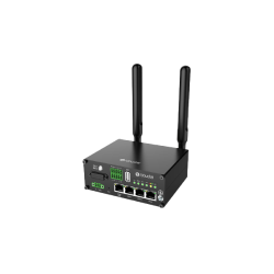 Routeur double SIM, 4 x Eth., 1 x RS232, 1 x RS485, 1 x DI, 1 x DO, 1 x USB - WiFi - Option PoE PD, GPS, Bluetooth, ACC