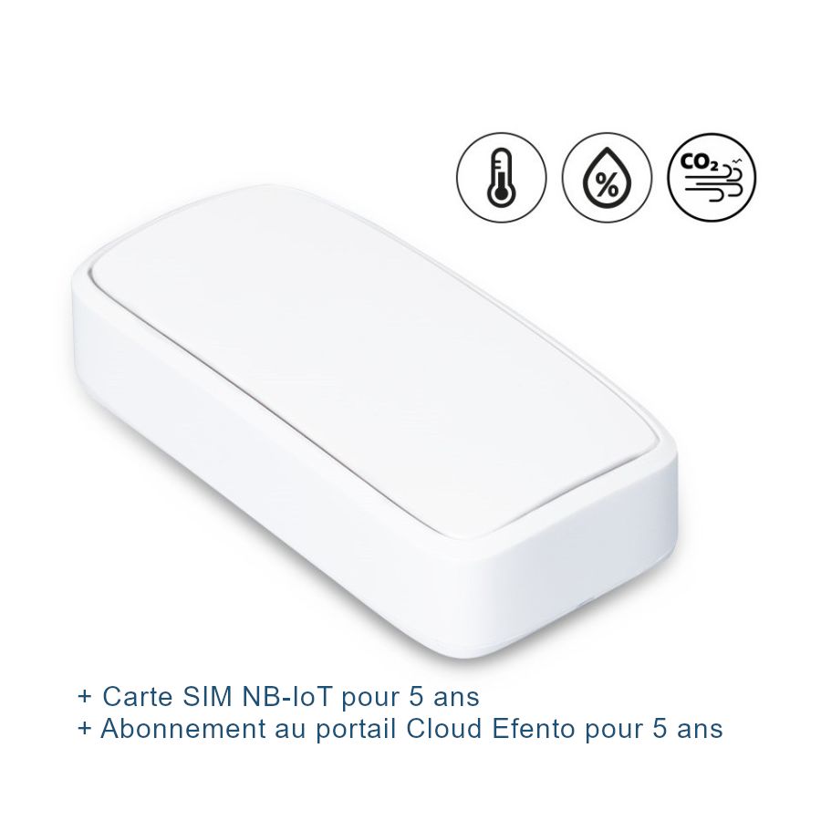 Efento Enregistreur sans fil de CO2, pression atmosphérique, de température et d'humidité NB-IoT