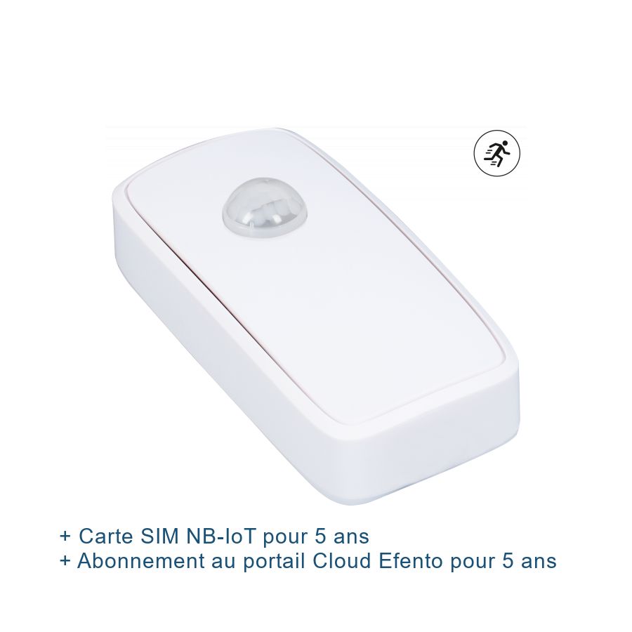 Efento Détecteur de mouvement/d'occupation NB-IoT avec carte SIM et abonnement Cloud pour 5 ans