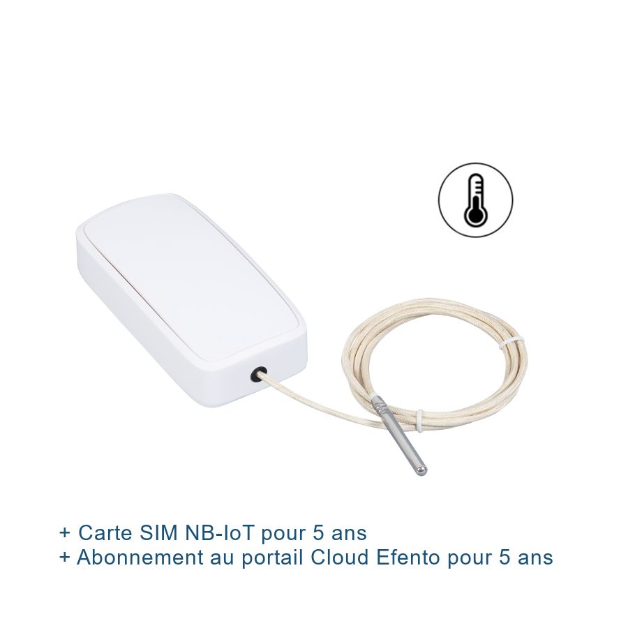 Pack Efento Température (-70 à 450°c) NB-IoT - sonde externe avec carte SIM et abonnement Cloud pour 5 ans