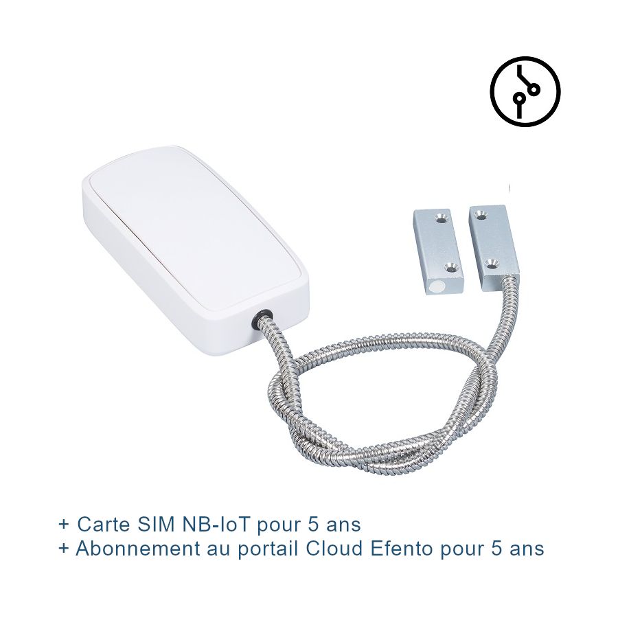 Efento Contacteur magnétique (porte, fenêtre,...) NB-IoT - Contact métallique avec carte SIM et abonnement Cloud pour 5 ans