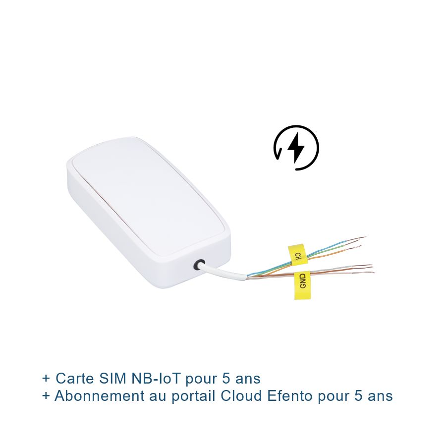 Pack Efento Compteur d'impulsions NB-IoT pour compteur électrique avec carte SIM et abonnement Cloud pour 5 ans