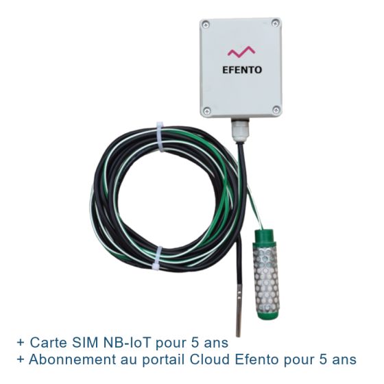 Pack Efento Température et humidité du sol NB-IoT avec carte SIM et abonnement Cloud pour 5 ans